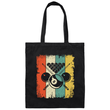 Retro Billard Fans Enthusiast Billiard Ball 8 Jokes puns Canvas Tote Bag