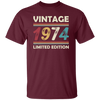 Vintage Birthday, 1974 Birthday, Retro 1974, Retro Birthday Unisex T-Shirt