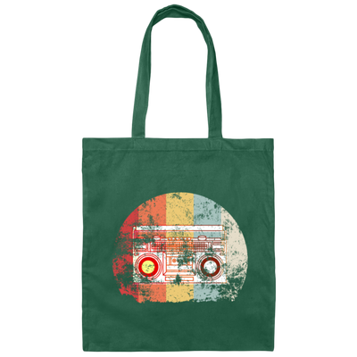 Retro Radio Colorful Music Gift Idea Vintage Style Canvas Tote Bag
