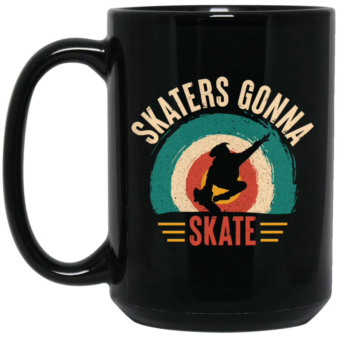Skaters Gonna Skate, Retro Skate, Skating Vintage Black Mug