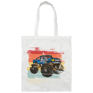 Retro Monster Truck TShirt, Gift For Monster Truck Driver Canvas Tote Bag