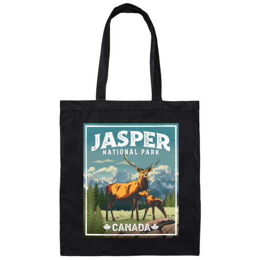 Love Jasper National Park Canada Lover Deer Vintage Look Canvas Tote Bag