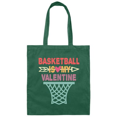 Funny Basketball Is My Valentine Basketball Sports Canvas Tote Bag