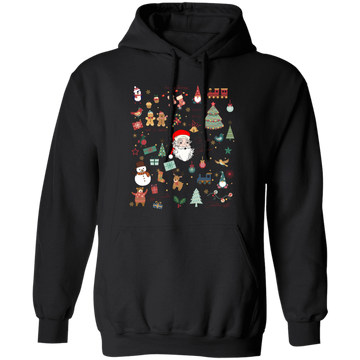 Love Noel, Funny Santa, Merry Christmas, Santa Claus Pullover Hoodie