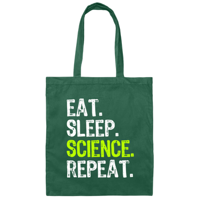 Eat Sleep Science Repeat, Science Gift Canvas Tote Bag