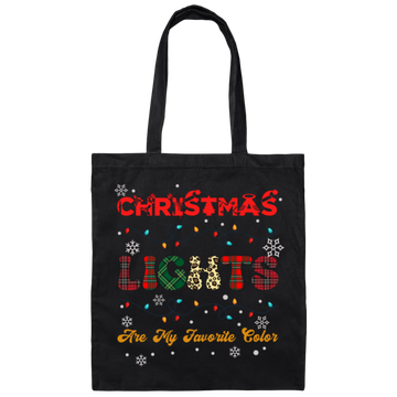 Christmas Lights Are My Favorite Color, Retro Christmas Canvas Tote Bag
