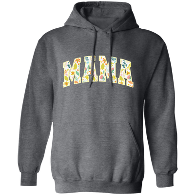 Mama Gift, Floral Mama, Mama Varsity, Mama Design, Mother's Day-yellow Pullover Hoodie