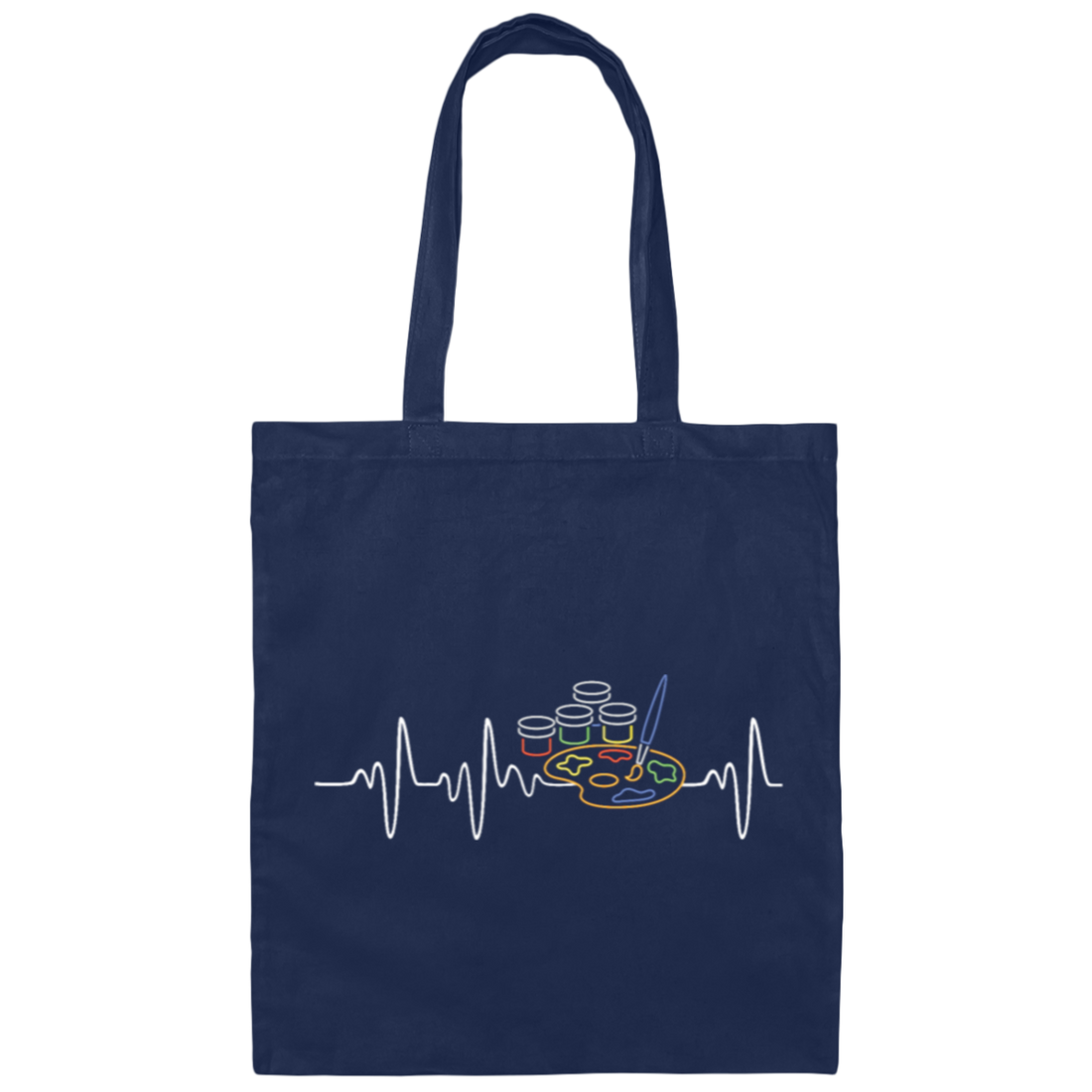 Retro Artist heartbeat, Creativity Gift Idea Canvas Tote Bag
