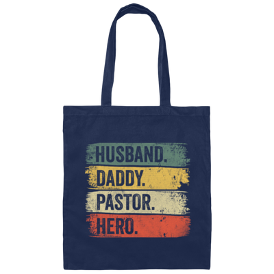 Retro Husband Gift Husband Daddy Pastor Hero Canvas Tote Bag