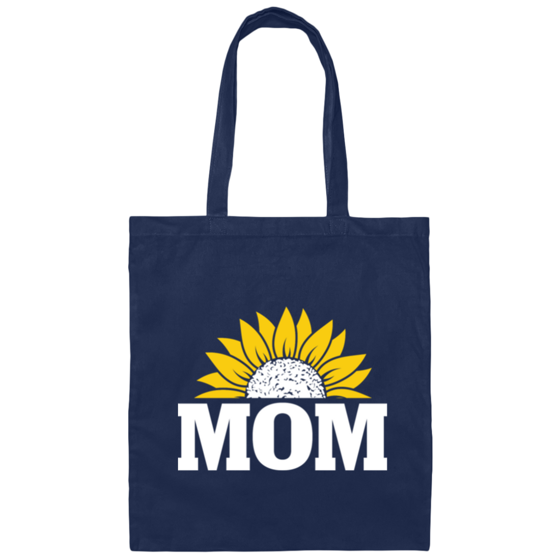 Mom Present, Sunflower Mom, Best Mother Ever, Half Sunflower, Sunflower Lover Canvas Tote Bag