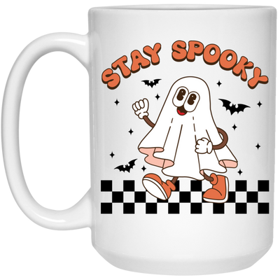 Stay Spooky, Happy Halloween, Cute Boo, Groovy Boo, Trendy Halloween White Mug