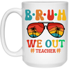 Retro Summer, Bruh We Out Teachers, Sunglasses Vintage White Mug