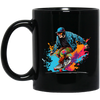 Cool Man, Cool Boy, Boy With Skateboard, Skateboarding Watercolor Black Mug