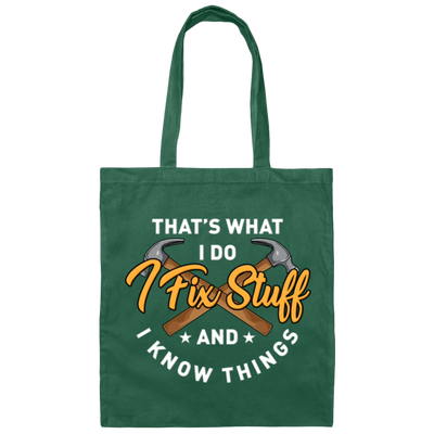 The Carpenter Gift, I Fix Stuff Funny Handyman, Craftsman Canvas Tote Bag