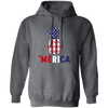 Pineapple America, American Flag, 4th July Anniversity, Pineapple Gift Pullover Hoodie