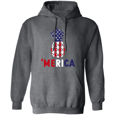 Pineapple America, American Flag, 4th July Anniversity, Pineapple Gift Pullover Hoodie