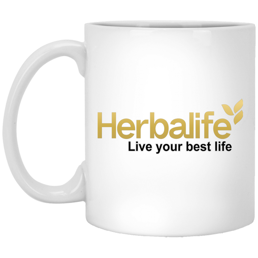 Herbalife New Logo Gold White Mug