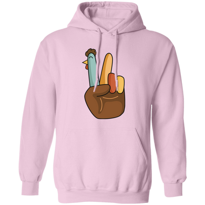 Hi Fall, Thanksgiving's Day, Peace Sign, Peace Sign Turkey, Funny Turkey, Turkey's Day Pullover Hoodie