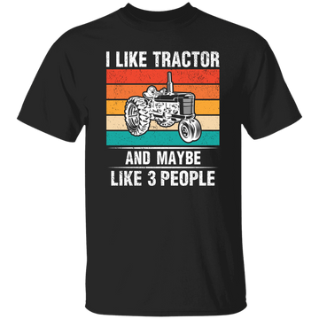 I Like Tractor And Maybe 3 People, Retro Tractor, Three Some Unisex T-Shirt