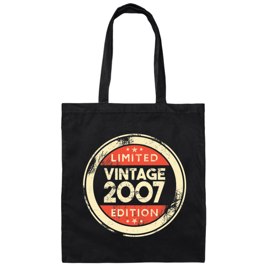 Boys And Girls Gift, Birthday Gifts Vintage 2007, Limited Edition Canvas Tote Bag