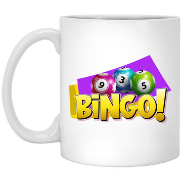 Bingo Balls, Love Bingo, Funny Bingo Game, Funny Game White Mug