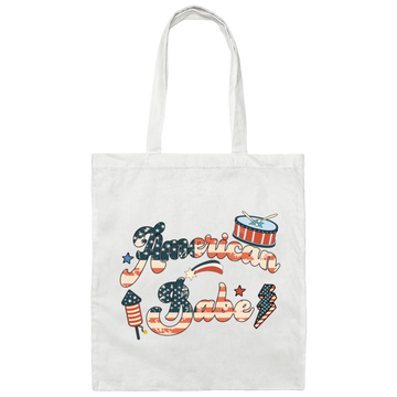 American Babe, Drummer, Firework, American Holiday Canvas Tote Bag