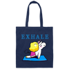 Exhale Unicorn Yoga, Please Exhale, Funny Yoga, Cute Unicorn Do Yoga Canvas Tote Bag