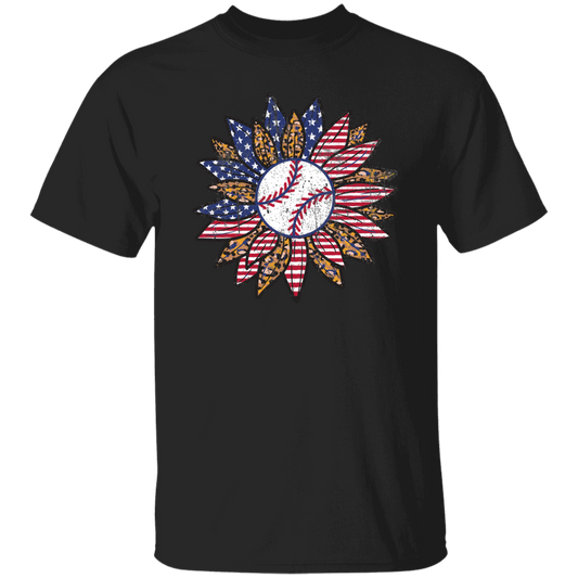 American Baseball, Sunflower Baseball, Leopard Sunflower-4 Unisex T-Shirt