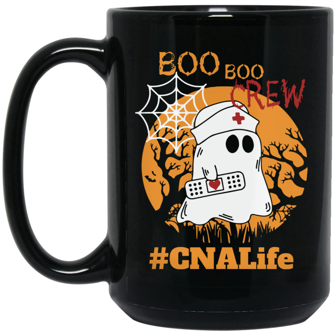 CNA Life, Boo Boo Crew, Nurse Ghost Halloween, Trendy Halloween Black Mug