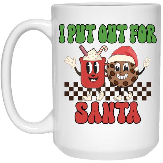 I Put Out For Santa, Love Santa, Groovy Santa, Xmas White Mug