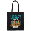 Library Where The Adventures Begin, Love To Adventure Canvas Tote Bag