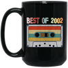 Best Of 2002, 18th Birthday Gift, Retro Cassette Lover, Love Cassette Black Mug