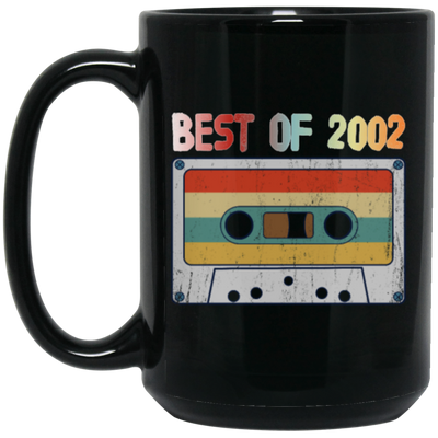 Best Of 2002, 18th Birthday Gift, Retro Cassette Lover, Love Cassette Black Mug