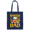 Baker Dad, Chef Dad, Father's Day, Cook With Heart Canvas Tote Bag