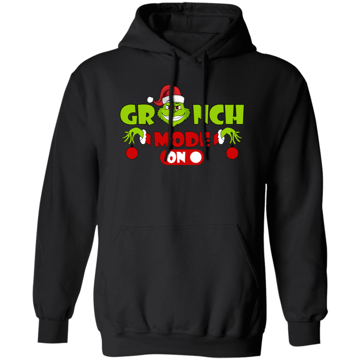 This classic Grinch Mode On hoodie is perfect for the Halloween and Christmas season. Enjoy the warmth of the soft and luxurious pullover hoodie featuring a trendy Grinchmas design. Perfect for any Grinch fan, this hoodie is sure to make a statement.