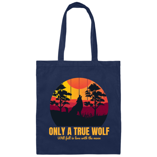 Featuring Silhouette Of A Wolf Howling At Ahe Moon Canvas Tote Bag