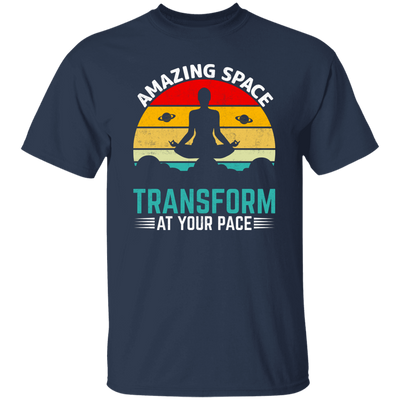 Amazing Space Transform At Your Pace, Retro Yoga Unisex T-Shirt