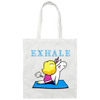 Exhale Unicorn Yoga, Please Exhale, Funny Yoga, Cute Unicorn Do Yoga Canvas Tote Bag