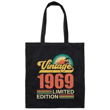 Hawaii 1969 Gift, Vintage 1969 Limited Gift, Retro 1969, Tropical Style Canvas Tote Bag