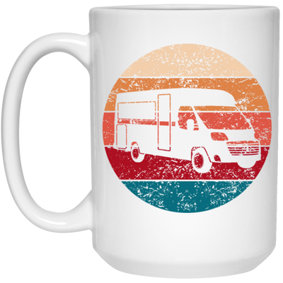 Camper Retro, Camping Vintage, Sun Gift For Camping Lover, Like To Camp White Mug