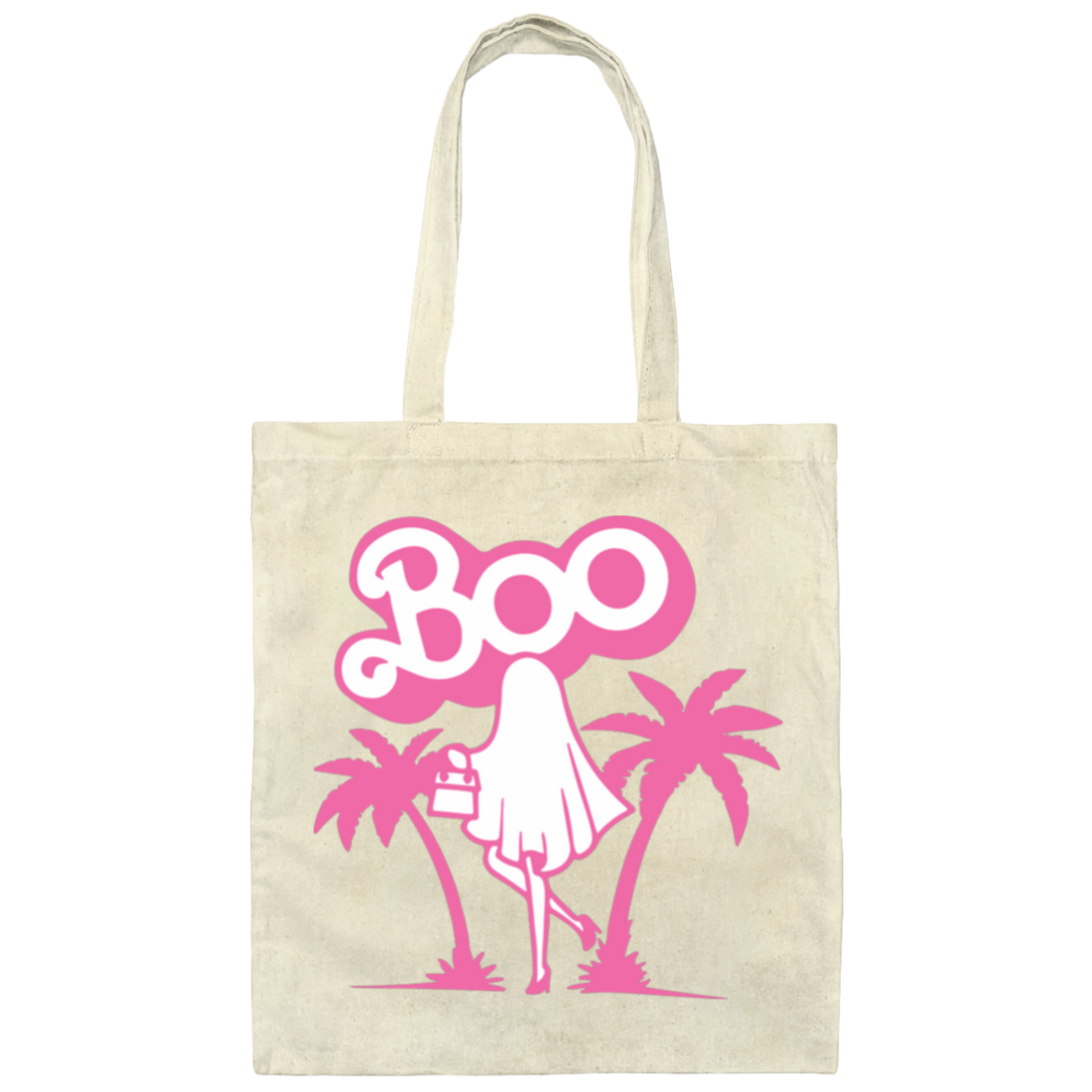 Maliboo, Ghost Boo, Ghost Pink, Pinky Ghost, Woman Boo Canvas Tote Bag