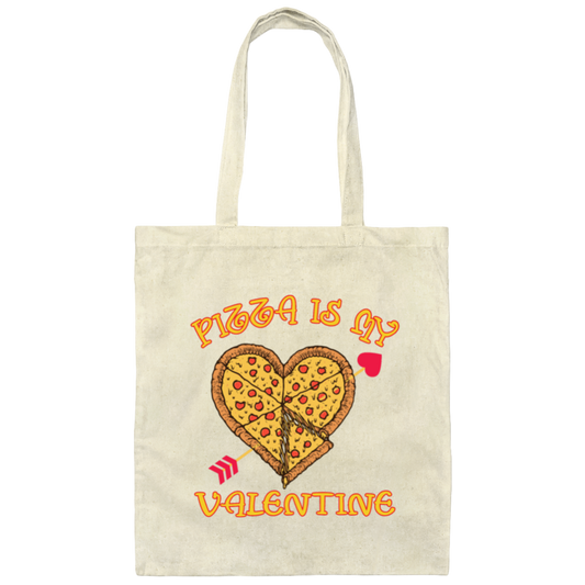 Pizza Is My Valentine Funny Valentines Day Gifts Canvas Tote Bag
