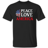 Peace Love American, American Flag, American Sunflower Unisex T-Shirt