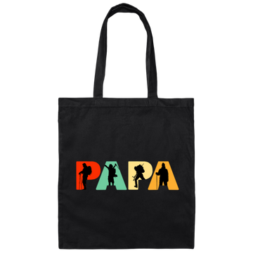 Climber Hiker Dad Gift, Funny Papa Hiking Retro Canvas Tote Bag