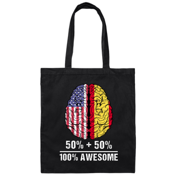 50 Spanish 50 American Grown Country Flags From USA Canvas Tote Bag