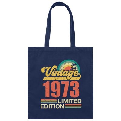 Hawaii 1973 Gift, Vintage 1973 Limited Gift, Retro 1973, Tropical Style Canvas Tote Bag