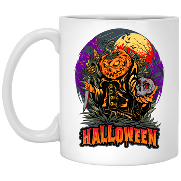 Halloween Holiday, Pumpkin Halloween, Horror Halloween White Mug