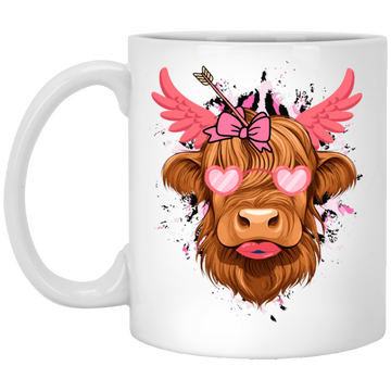 Love Cow, Cute Cow, Valentine Cow, Cow Lover White Mug