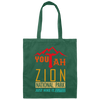 Zion National Park - YOUTAH Rock Formation Nation, Retro Zion National Park Canvas Tote Bag