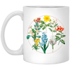 Wild Flowers, Lady Gift, Flowers in A Circle, Love Flowers White Mug